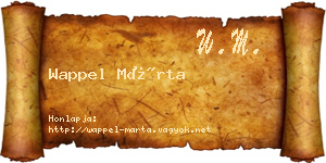 Wappel Márta névjegykártya