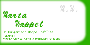 marta wappel business card